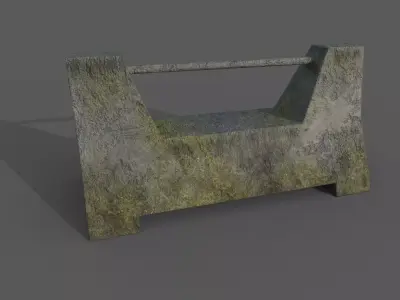 Concrete Barrier Type 10 Low-poly 3D model