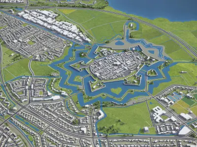 Bussum - City 3D Model Low-poly 3D model