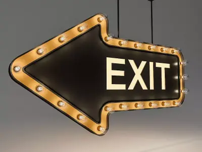 Light Bulb Loft Exit Signage 3D model