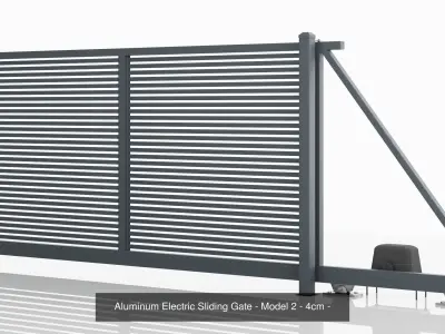 Aluminum Fence Model 2 4cm 3D Model Pack