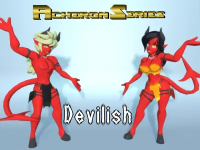 Acheron Devilish Nude Low-poly 3D model