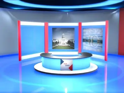 Stage Design for news 3D model