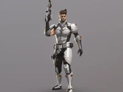 Hero Character Low-poly 3D model