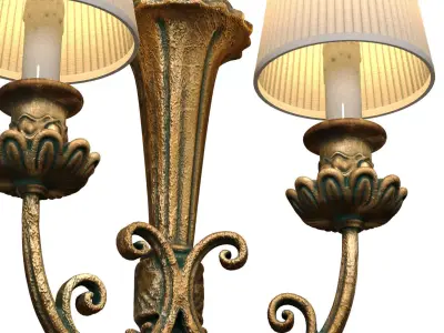 Romantic Bronze Sconce in the Classic Rococo Style  Wall Light 3D model