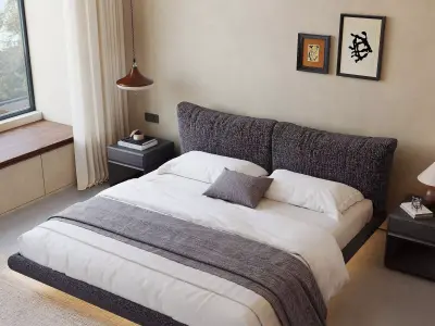 scandinavian bedroom scene 3D model