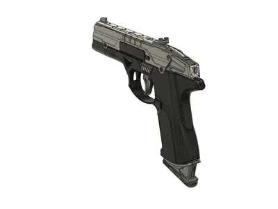 D-pistol gun 3D model