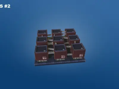 Low Poly Sci-Fi Building 2 - Slums - Pixel City 3D Asset Pack Free low-poly 3D model