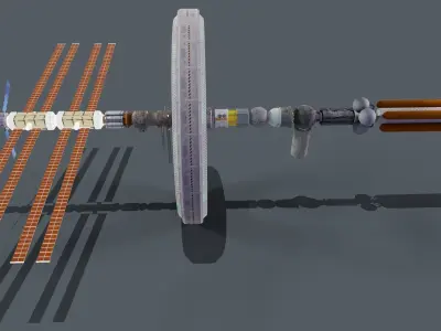 Sci-fi space ship Low-poly 3D model