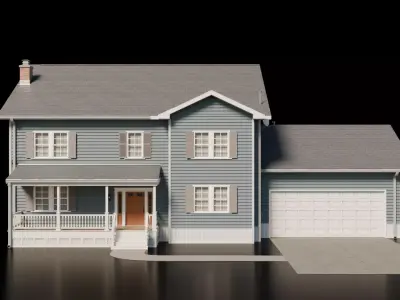 American Cottage House 2 Low-poly 3D model