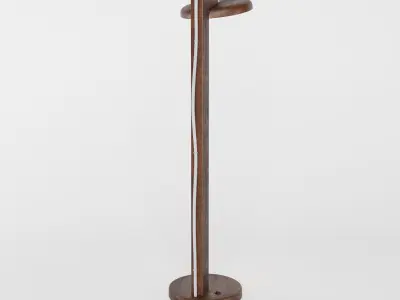 Modern Wooden Floor Lamp 3D model