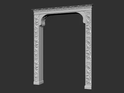 Decorative plaster Wall Molding Panels N-1 3D model
