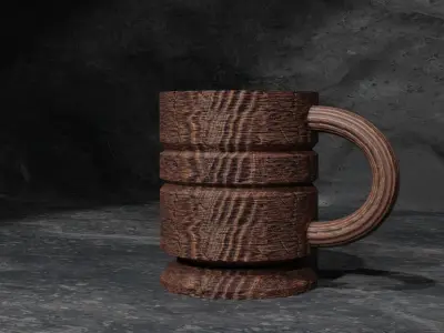 Wooden Cup Model 3D model