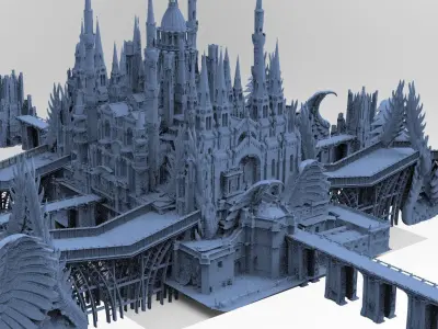 Gothic Palace Victorian exterior 3  3D model