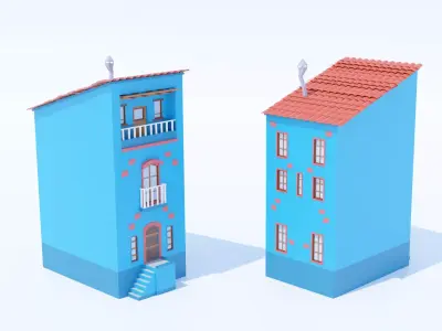 Italian Building number 7 Lowpoly Low-poly 3D model