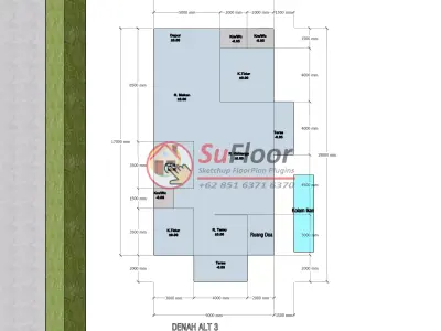 House 9x17m code 508 - Sketchup 3D model 3D model 3D model