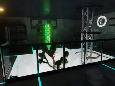 Cyberpunk Science and Education Laboratory Scene 3D model