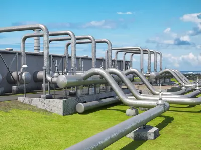  Geothermal Power Plant 3D Model 