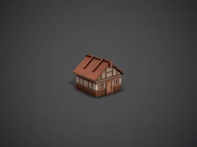 Old House Stylized Low-poly 3D model