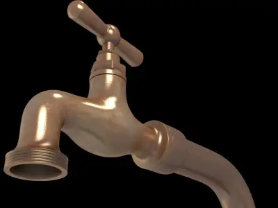 Brass Tap Low-poly 3D model