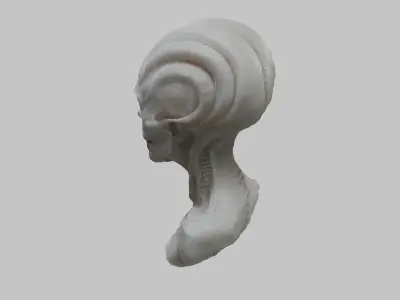 Science Fiction ALien Fantasy Woman Head Bust Low-poly 3D model