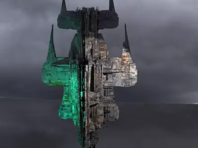 Ithian Ancient Sci fi Odin cross 3D model