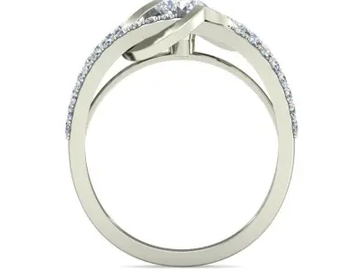 Women Wedding Engagement Two Band Ring 3D print model shop