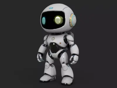 Astro Robot Run Low-poly 3D model