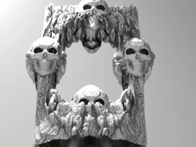 Cave Scull rock Entrance 3D model