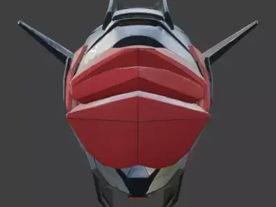 Cyber-Mecha Guardian Helmet 3D Model Low-poly 3D model