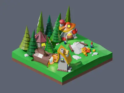 land 12A Low-poly 3D model