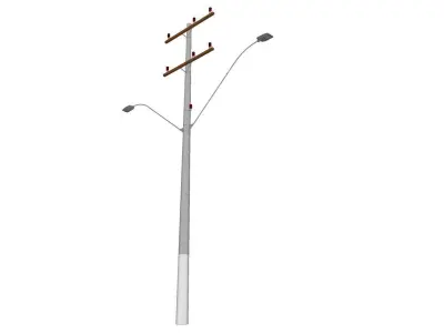 Concrete Lamp Post - Light Pole - Light Post - Street Light 26 3D model