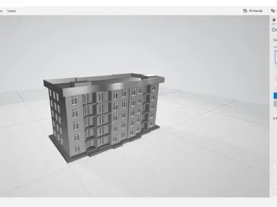 0001 apartmen building Low-poly 3D model