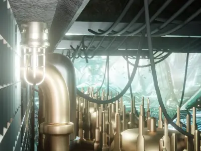 Factory Lab and Office Steampunk style Low-poly 3D model