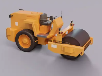 Road Roller Single Drum - Heavy Machinery 3D model
