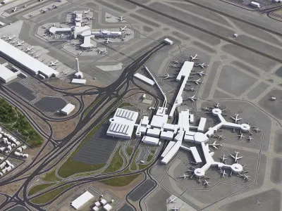 Las Vegas - McCarran International Airport - LAS Low-poly 3D model