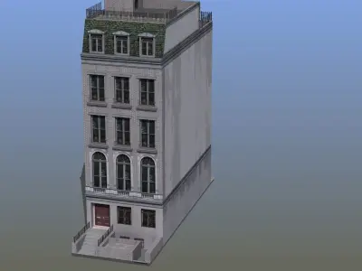 Old Row House Low-poly 3D model