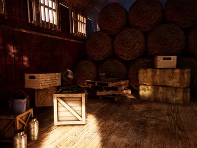 Farm Village 240 Assets Low-poly 3D model