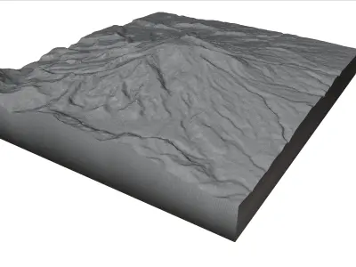 Calbuco volcano 3d model terrain Low-poly 3D model