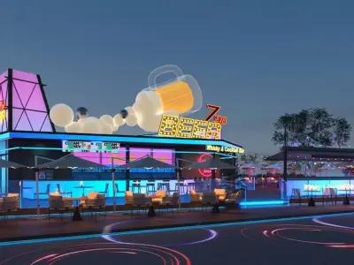 outdoor beer garden 3D model