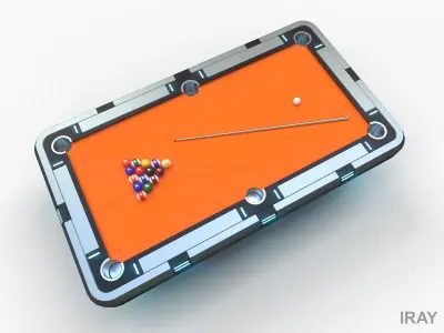 Lowpoly Scifi Pool Table Low-poly 3D model