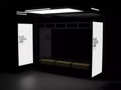 Bus Stop Type A Low-poly 3D model