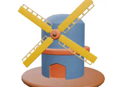 Windmill 3D Model Low-poly 3D model