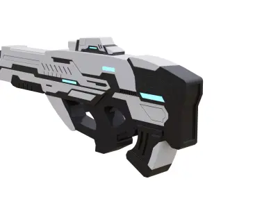 Sci-Fi Gun -Textured - Non destructively modelled 3D model