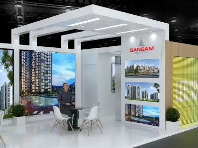 Exhibition Stand Stall Two Side Open 15X5 3D model