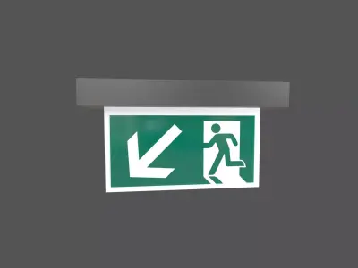 Exit Sign v1 004 Low-poly 3D model
