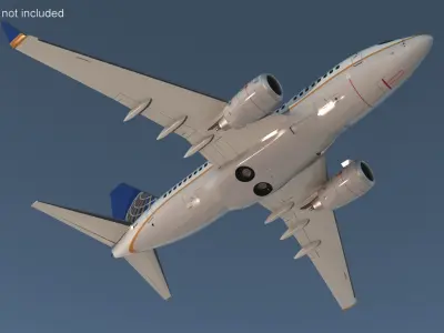  United Airlines Boeing 737-600 with Interior Rigged 