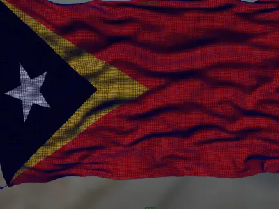 East Timor flag 3D model