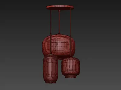 Mid Century Modern Glass Jar Geo Pendant 3D model