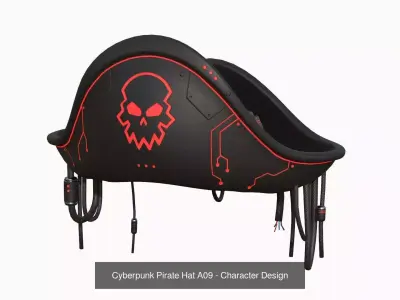 10 Cyberpunk Pirate Hats A Collection - Character Design 3D Model Pack