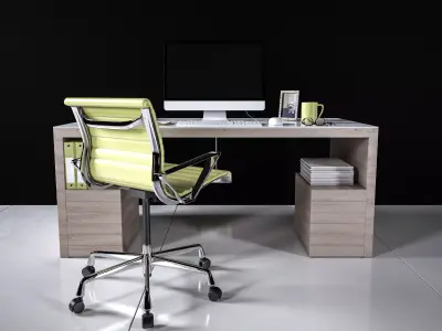 Office Desk - Interior Office Furniture 07 3D model